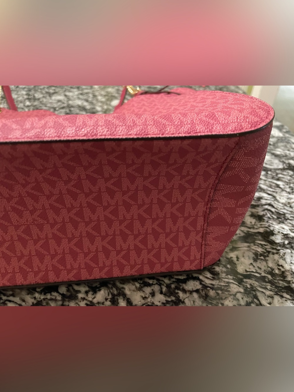 Michael Kors Red Signature Chain-Handle Tote - Picture 10 of 14